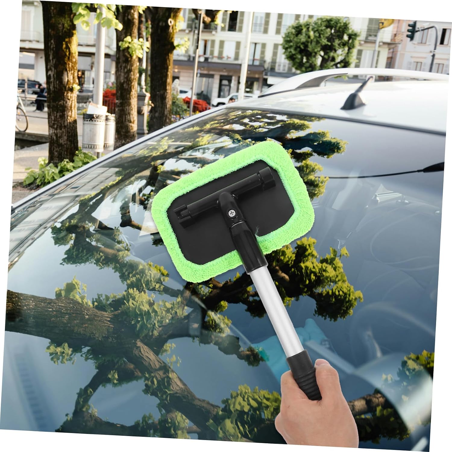 Expandable Windshield Cleaning Brush Kit 1 Set Car Window Cleaner Tool Handle for Easy Exterior Glass Cleaning
