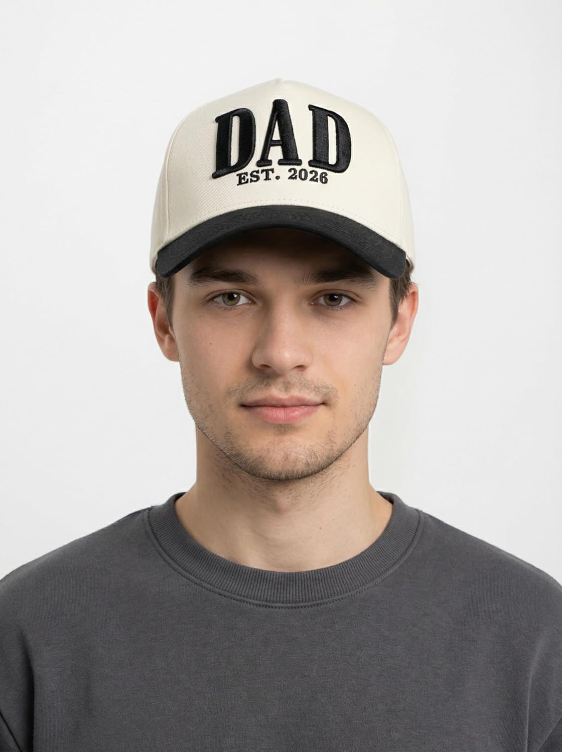 Dad Est 2026 Hat for Men, Pregnancy Announcement for Husband, New Dad Gift Cool Trucker Hat from Daughter Son Wife - Image 2