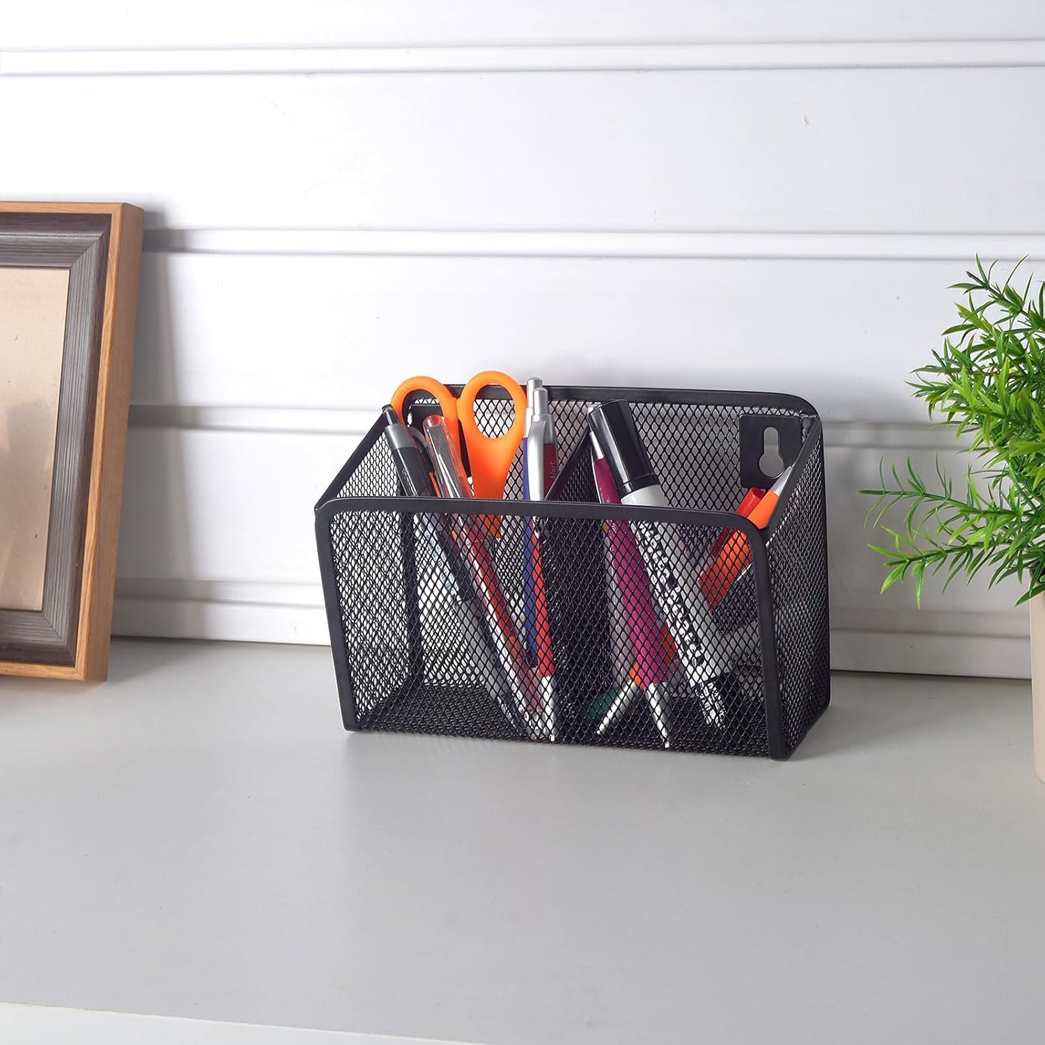 Wall Hanging Pencil Holder With Slatwall J Hooks Slatwall Pencil Cup Wall Mounted Pen Holder Wall Marker Holder Metal Pencil Holder For Paintbrushes Pegboard Classroom Home - Image 7