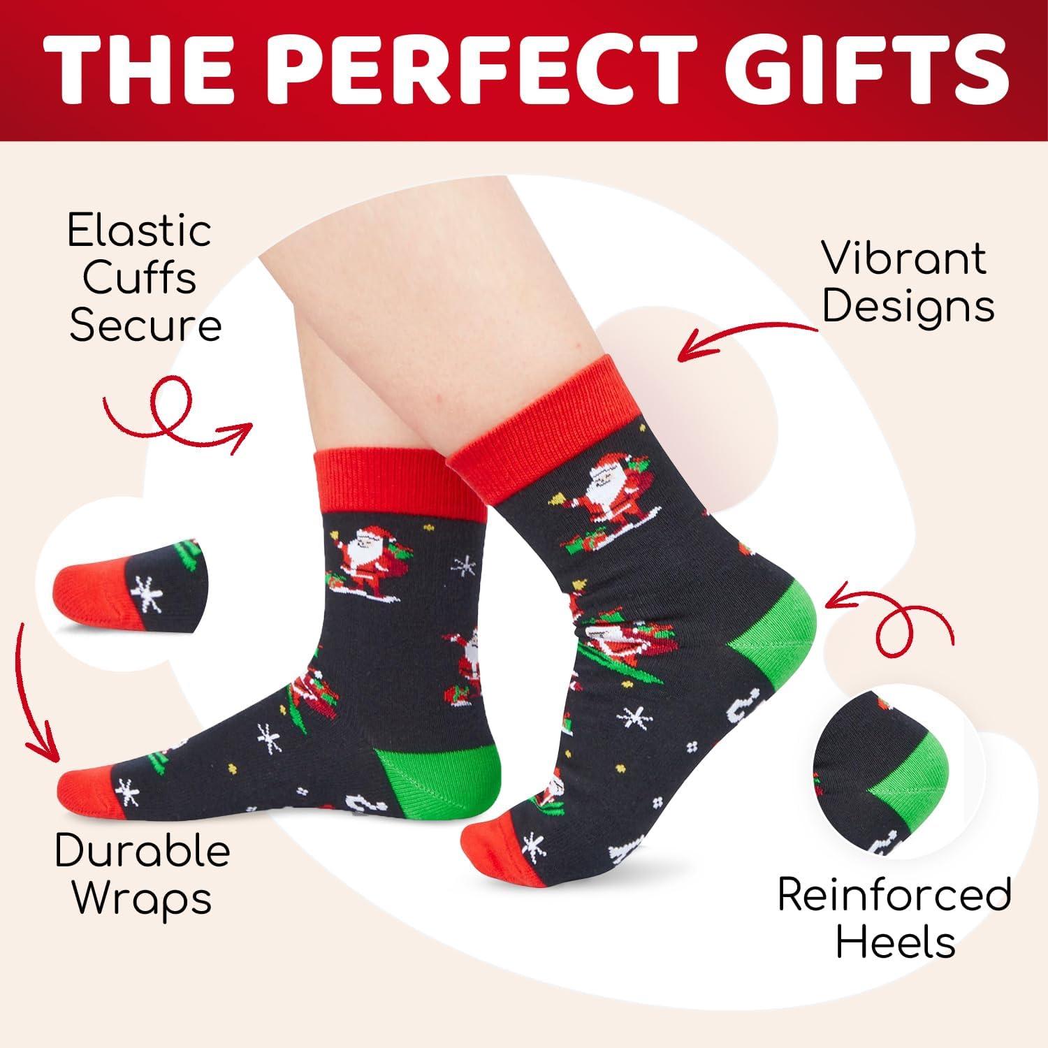 HAPPYPOP Christmas Socks for Kids - Secret Santa Gifts Elf Socks for 2-12 Years Boys Girls - Image 4