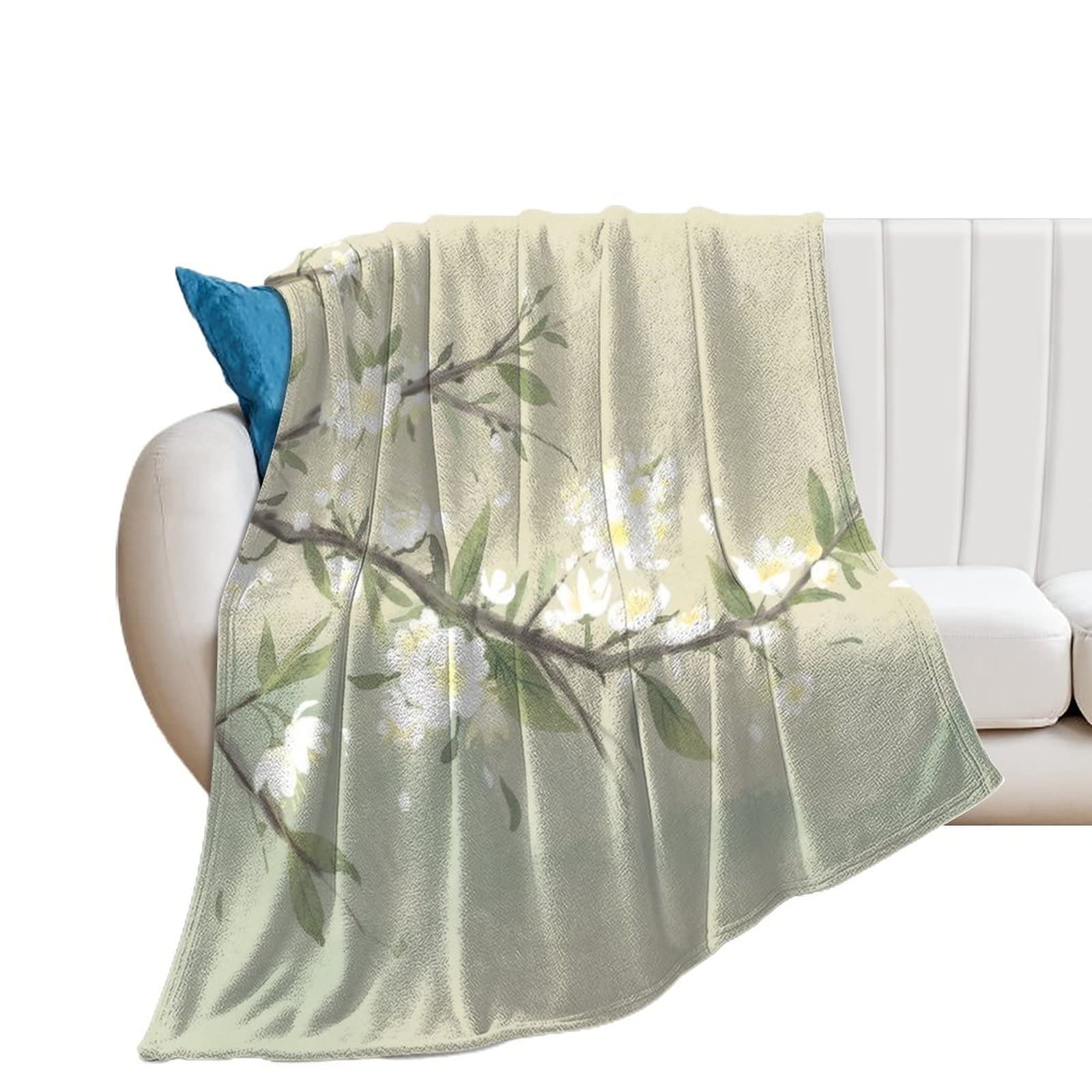 Couverture polaire fleur ancienne plaid flanelle chaud jeté de canapé 130x150