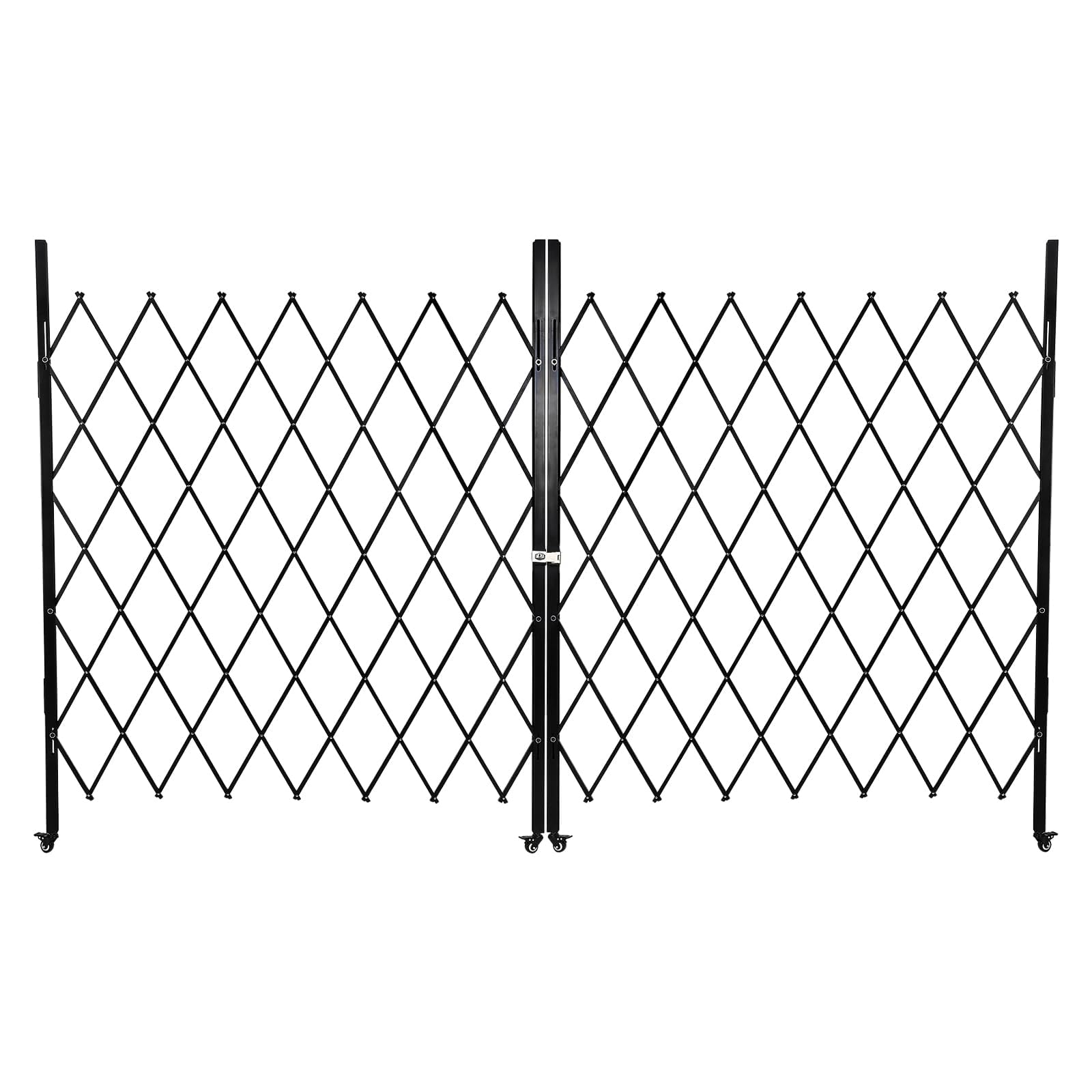 GarveeHome 1.5x3.1m Expandable Steel Scissor Security Barrier Gate w/Wheel