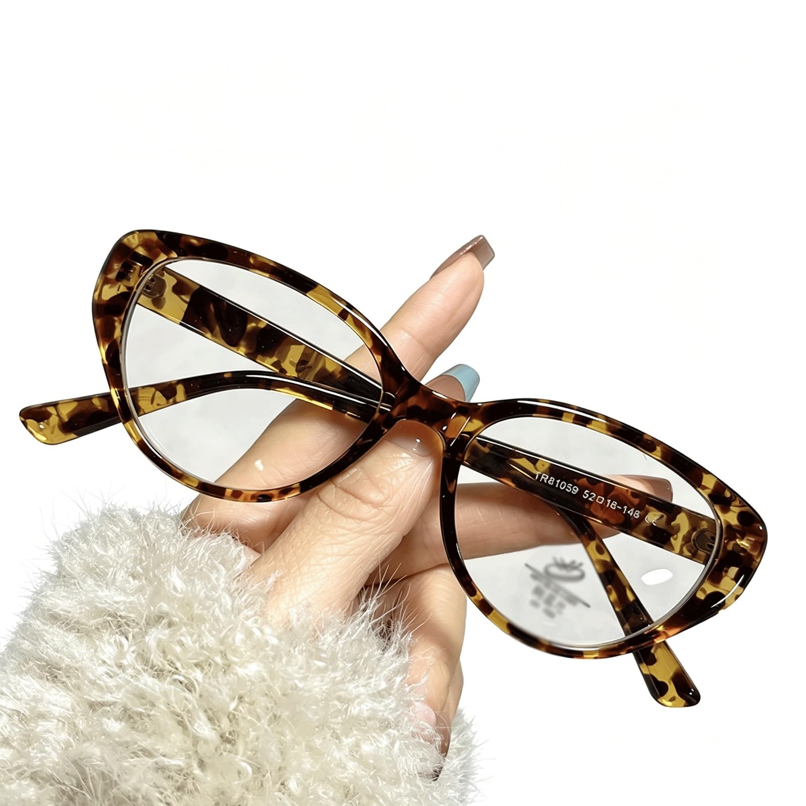 KLJUddGY Full Rim Eyewear Frames Prescription Available Blocking Eyeglasses AC Clear Lenses Spectacles for Computer Ultra-light Decor(Tortoiseshell)