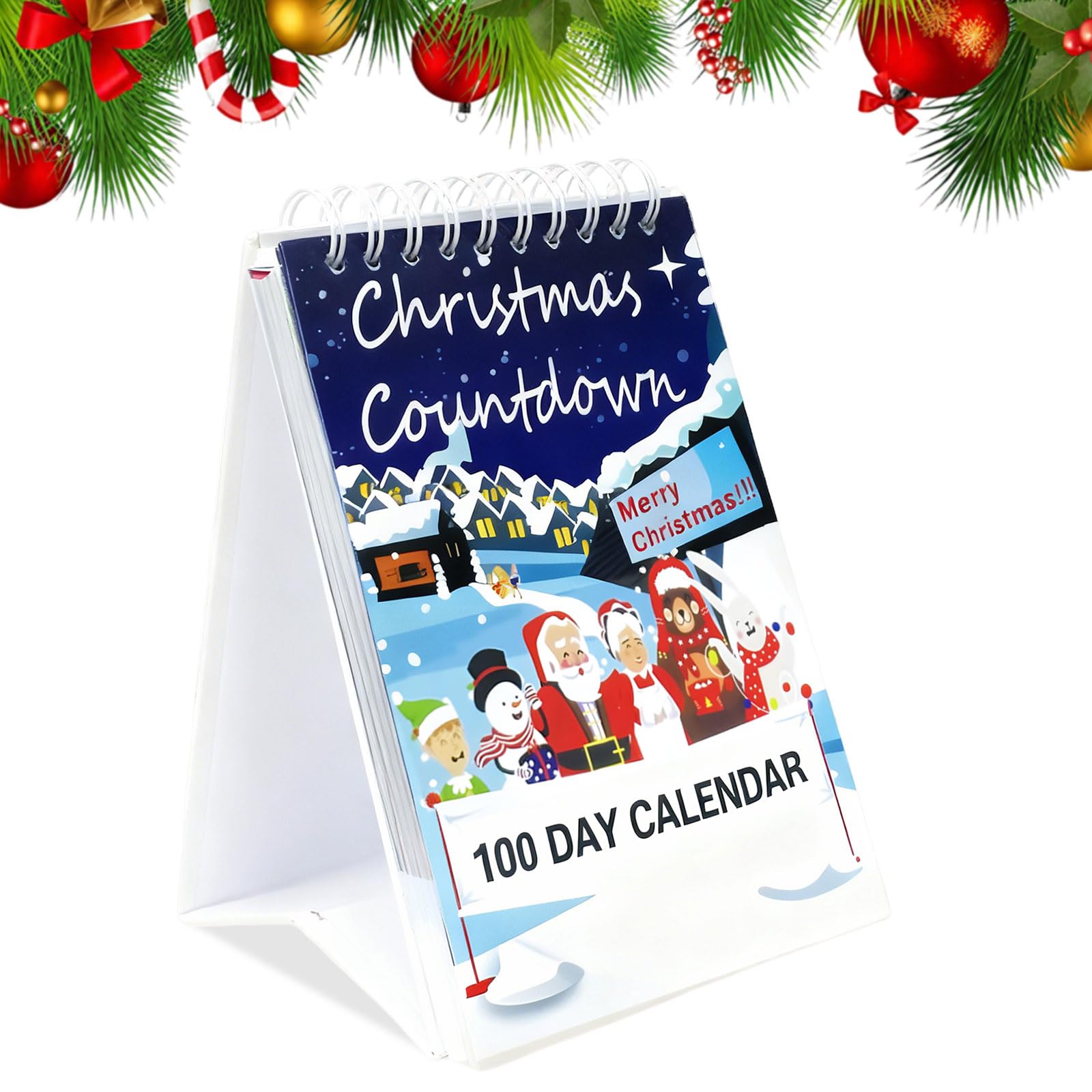 100 Day Christmas Countdown Calendar 2025, Christmas Desktop Advent Calendar, Xmas Count Down Gift, Creative Calendars Ornament for Home Office