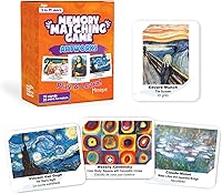 Menique Famous Paintings Memory Matching Game - 70 Bilingual Cards (35 Pairs) for Kids & Adults, Educational Art Concentration Game