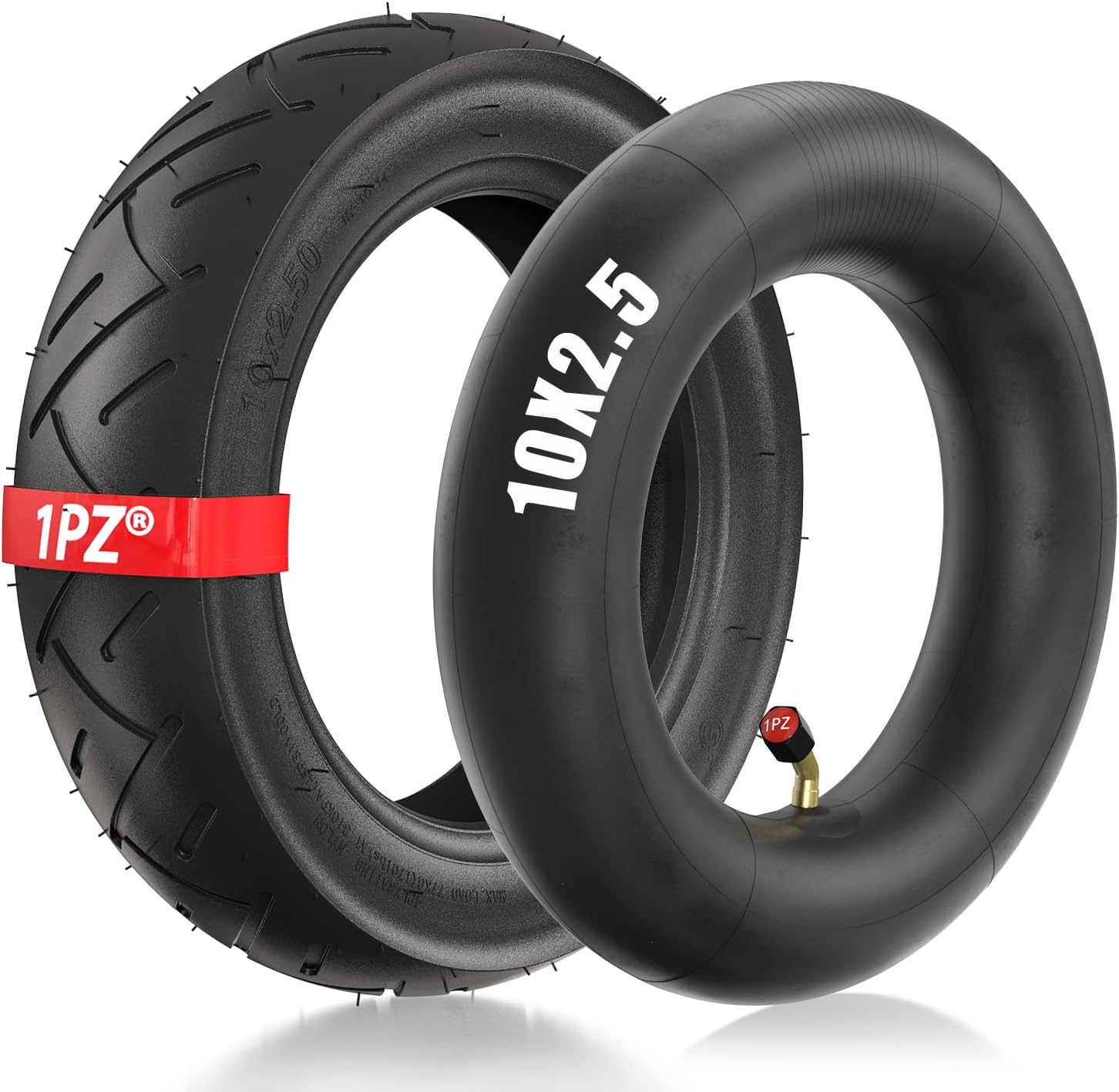 1PZ 10x2.50 Tire & Inner Tube Set for 10 Inch Smart Self Balancing Electric Scooter fit 36v 48v 400w 500w 800w Hub Motor Hover Board Swagcycle Electric Scooter