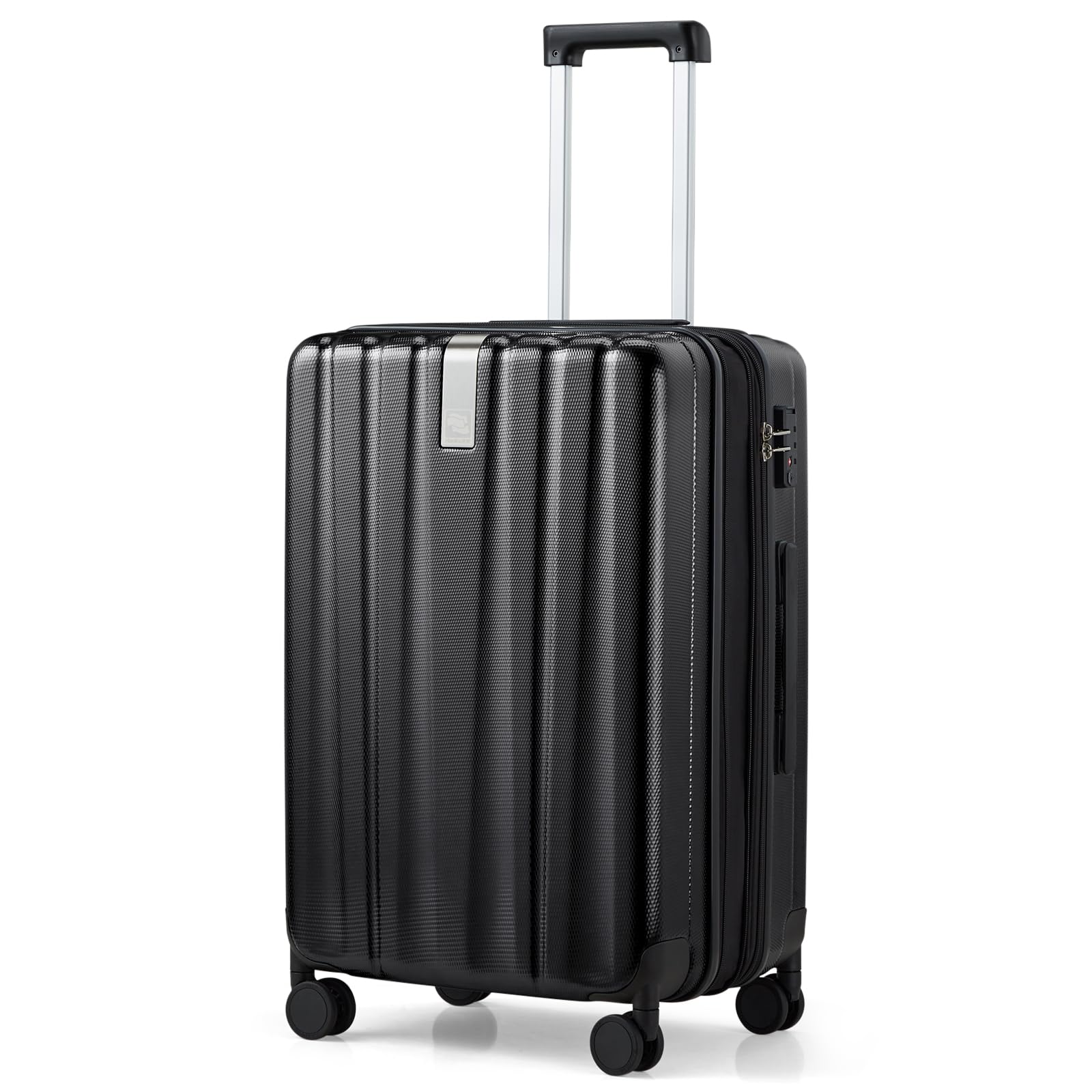 Hanke 24 Inch Expandable Medium Checked Luggage with 8 Spinner Wheels