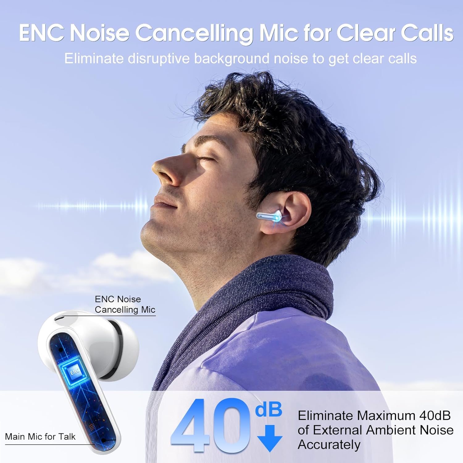 „Csasan J90 Pro“ ausinių stambus planas, kuriame matyti jutiklinio valdymo sritis