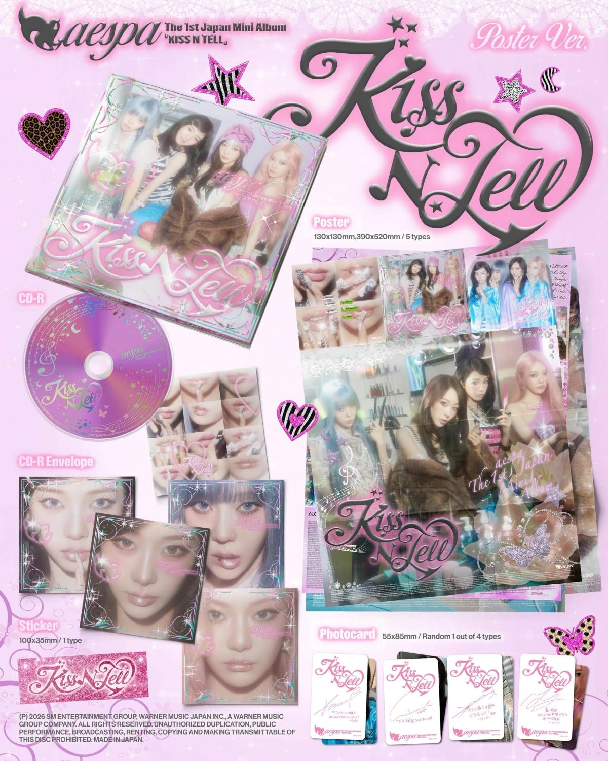 aespa - Japan 1st Mini Album Kiss N Tell (Poster Ver.)