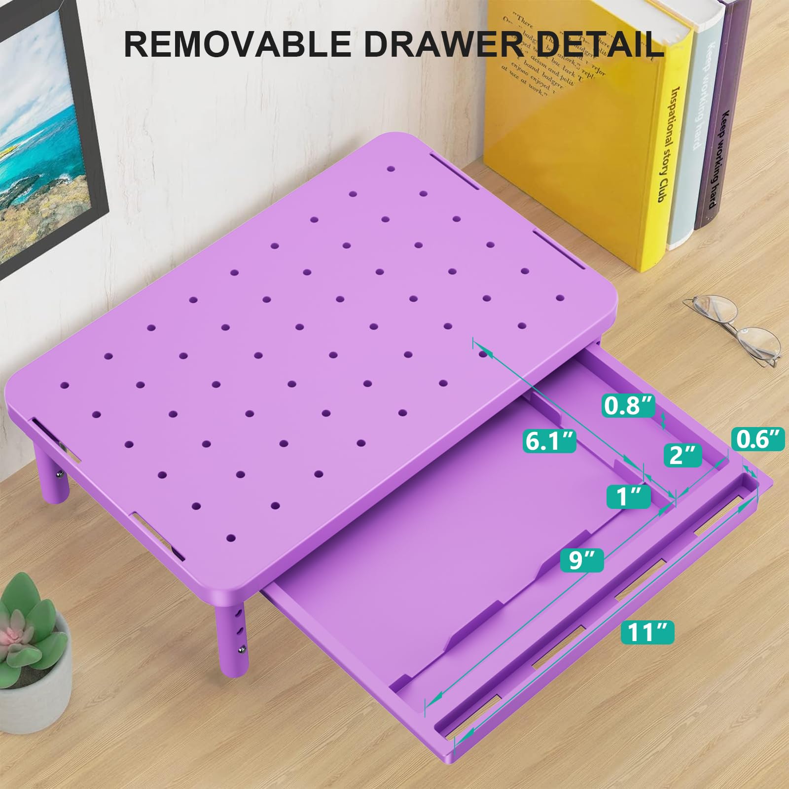 WALI Computer Monitor Stand with Storage, Monitor Riser 3 Height Adjustable view 7