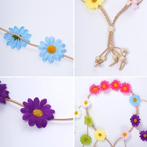 Miniatura 3 de 2 diademas de flores hippie corona floral verano girasol accesorios para el cabello para 70 s estilo bohemio disfraces