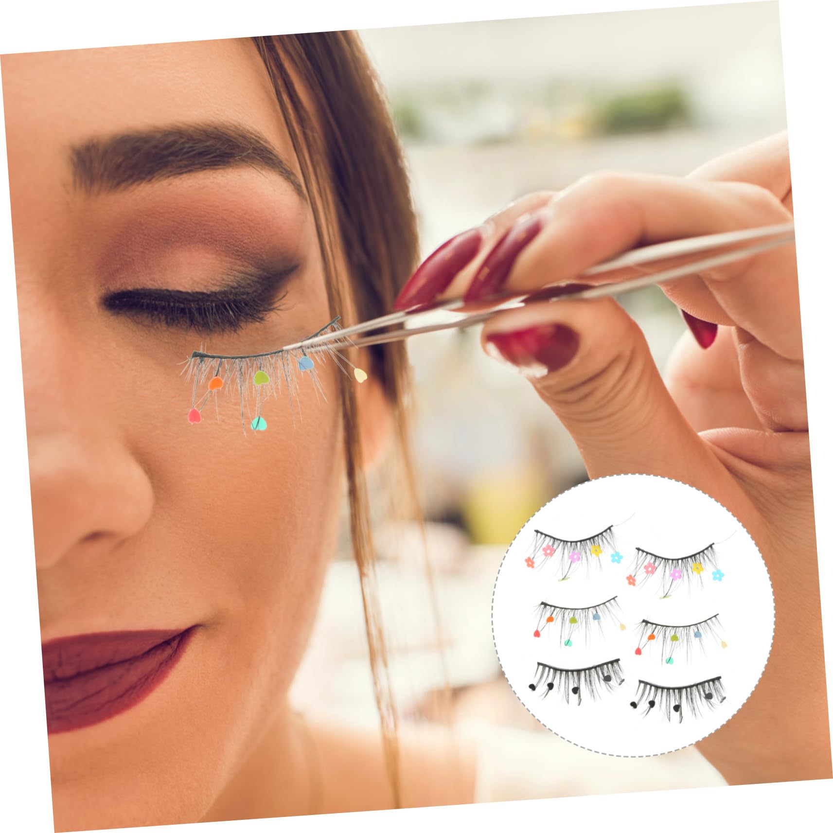 Housoutil 12 Paires De Faux Cils À Paillettes Courts Faux Faux Cils Individuels À Paillettes Cils Cils À Paillettes Imitation Miss Étendre Naturel