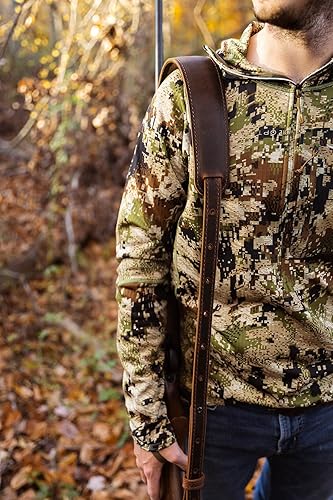 Miniatura 9 de BF500 - Eslinga acolchada de piel de búfalo para rifles, caballo lococosturas marrones, negro, amish hecho a mano