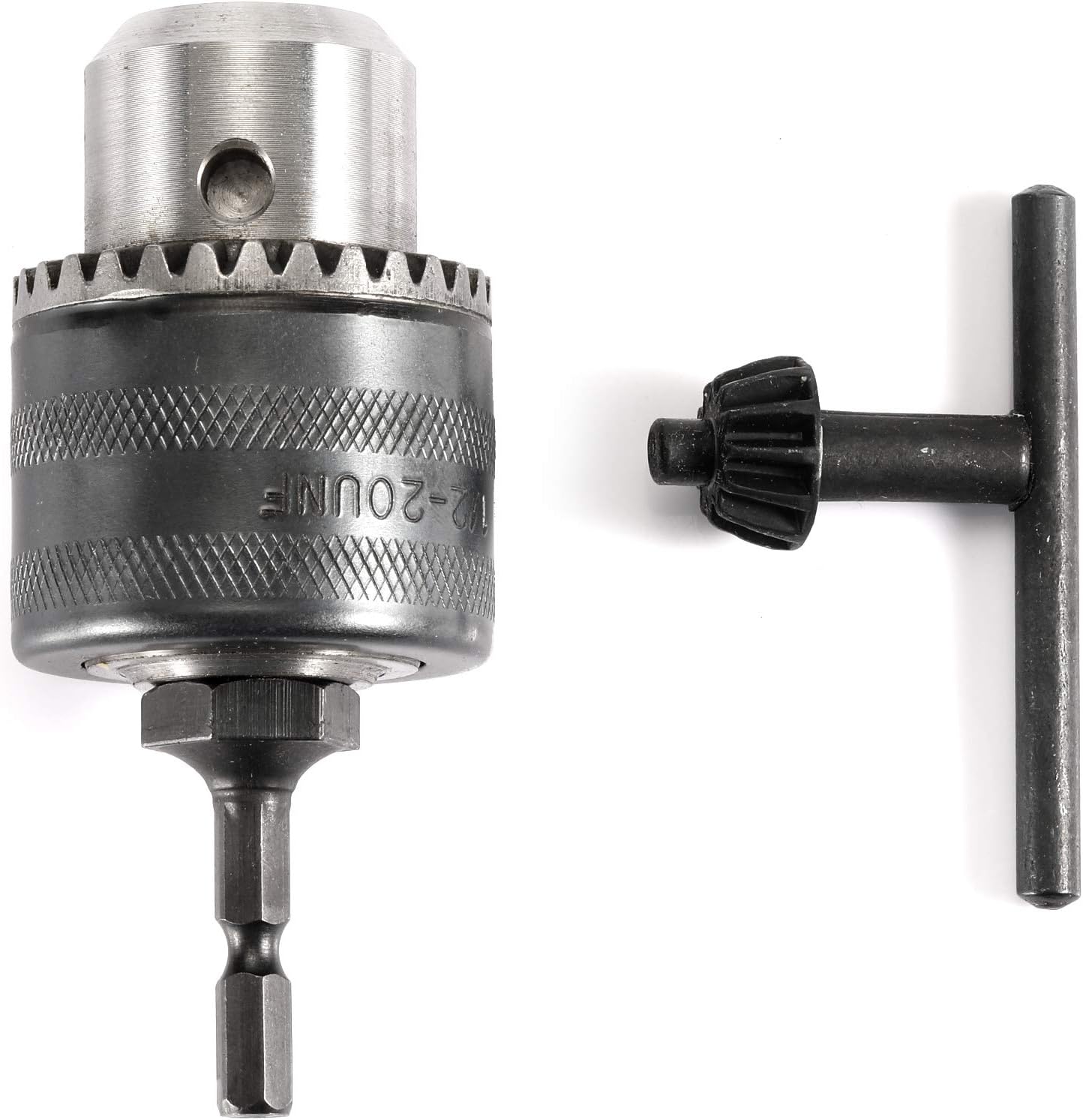 1/2"(13mm) Drill Chuck with 1/4" Quick Change Hex Drive and Wrench to Drill