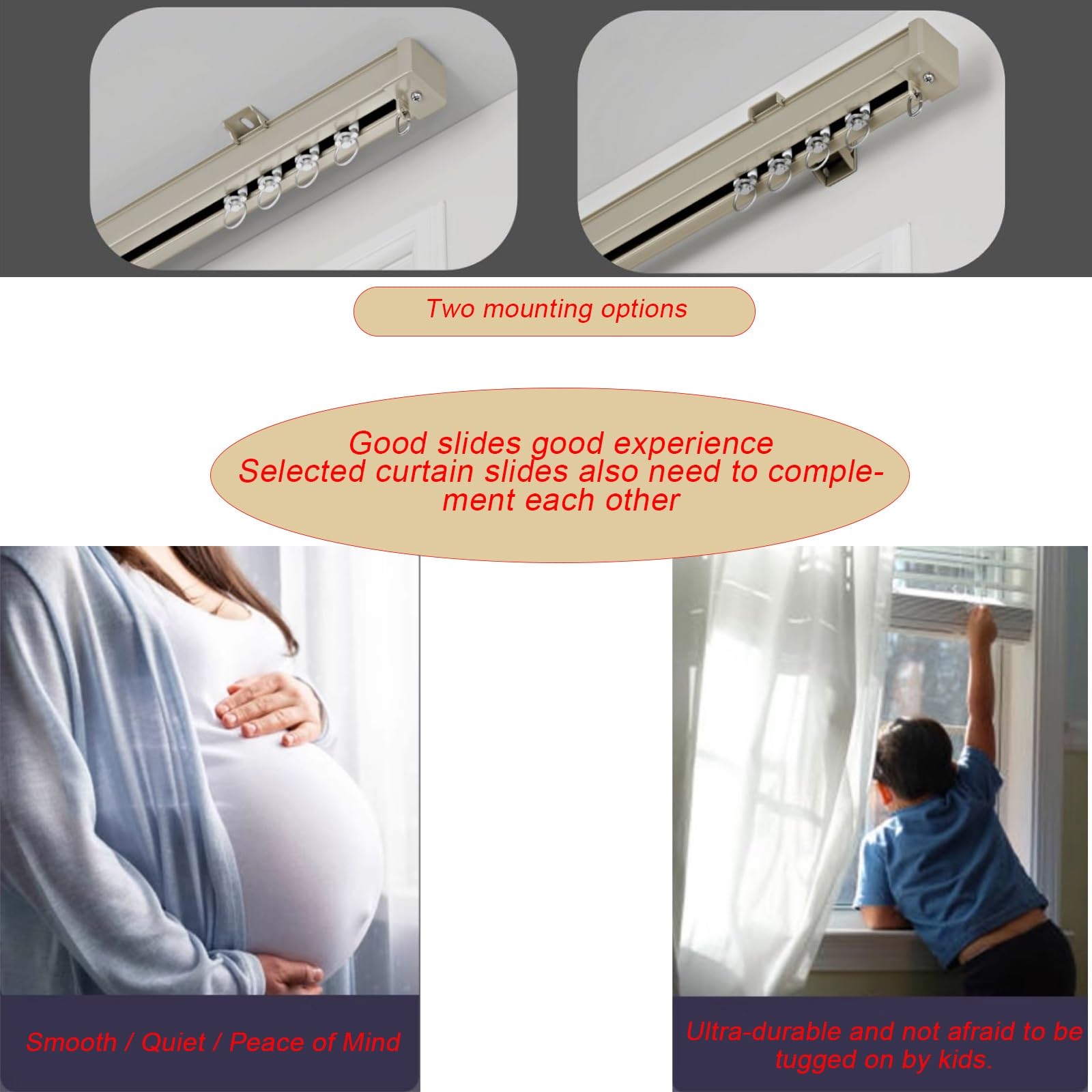 Sistema de rieles de pared de aluminio negro de 550 cm, para sala de estar y dormitorio, techo o pared, montaje en pared Slish y Partit Solut