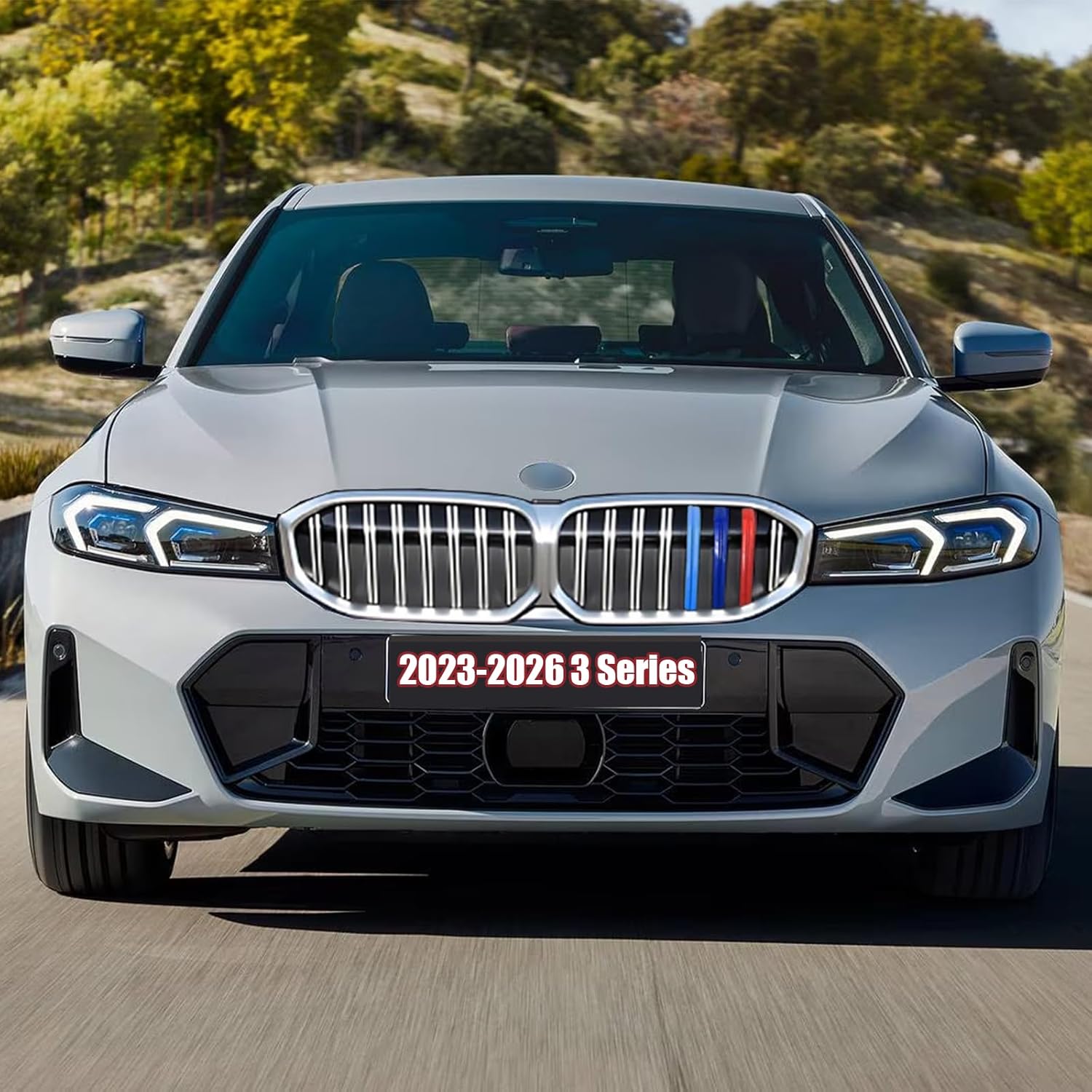 Automotive Grill Inserts for BMW 2023-2026 3 Series G20 330i 330e 320i 320d Sedan xDrive 8-Beam, Front Grille Accessories