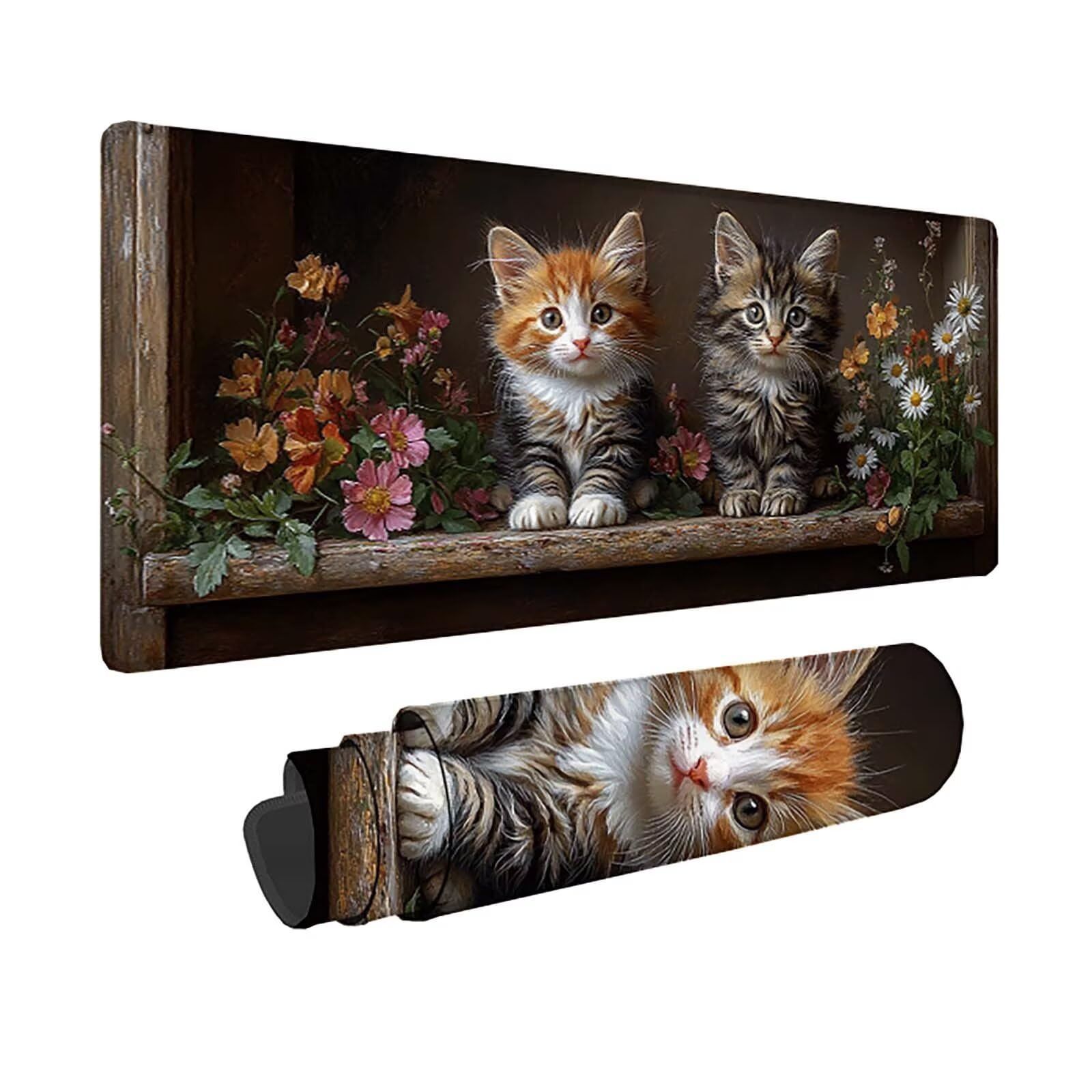 Tapis de souris chat étanche avec base antidérapante en caoutchouc - 8