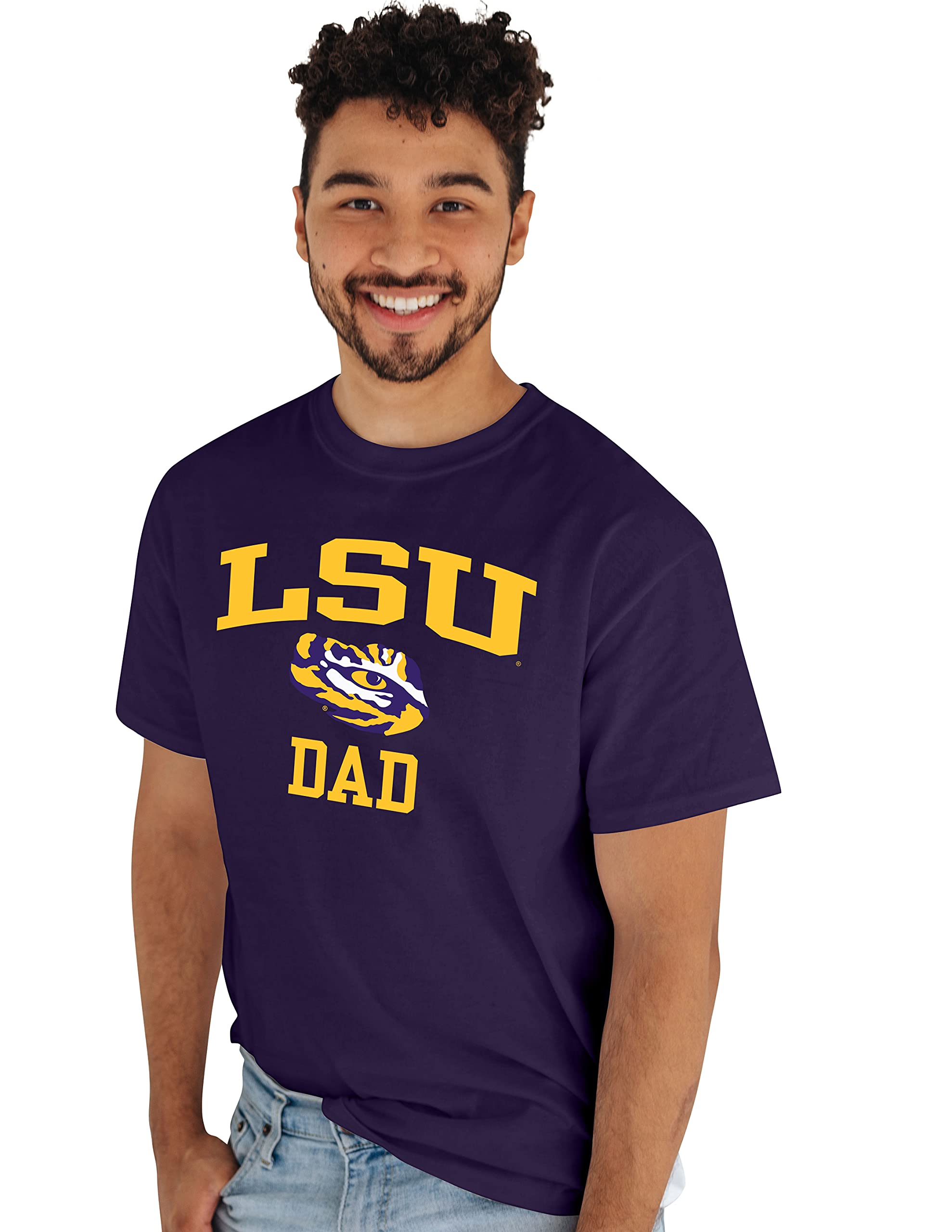 Blue 84 Men's "Dad" T-Shirt - Officially Licensed College Fan Tee For Proud Fathers
