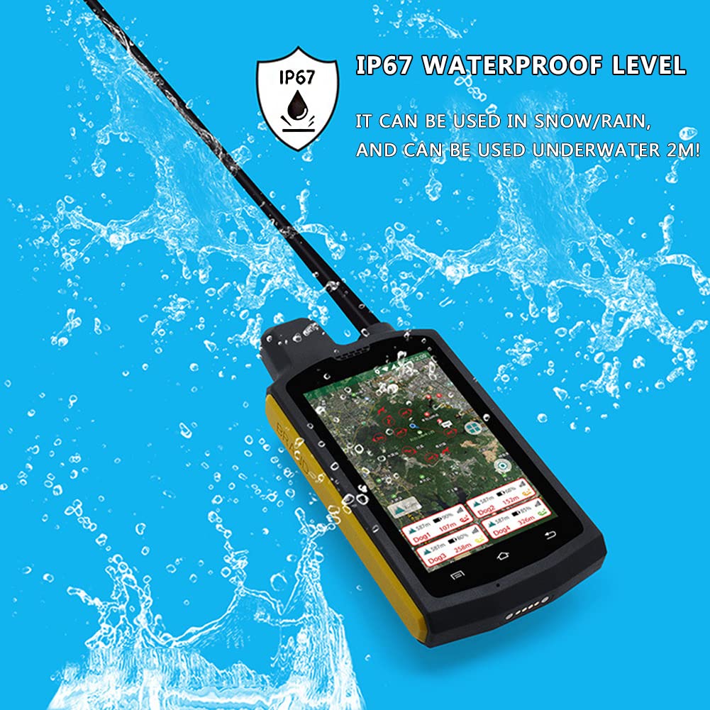 Rastreador de perros GPS, collar de posicionamiento satelital con antena VHF, impermeable, para perros de caza