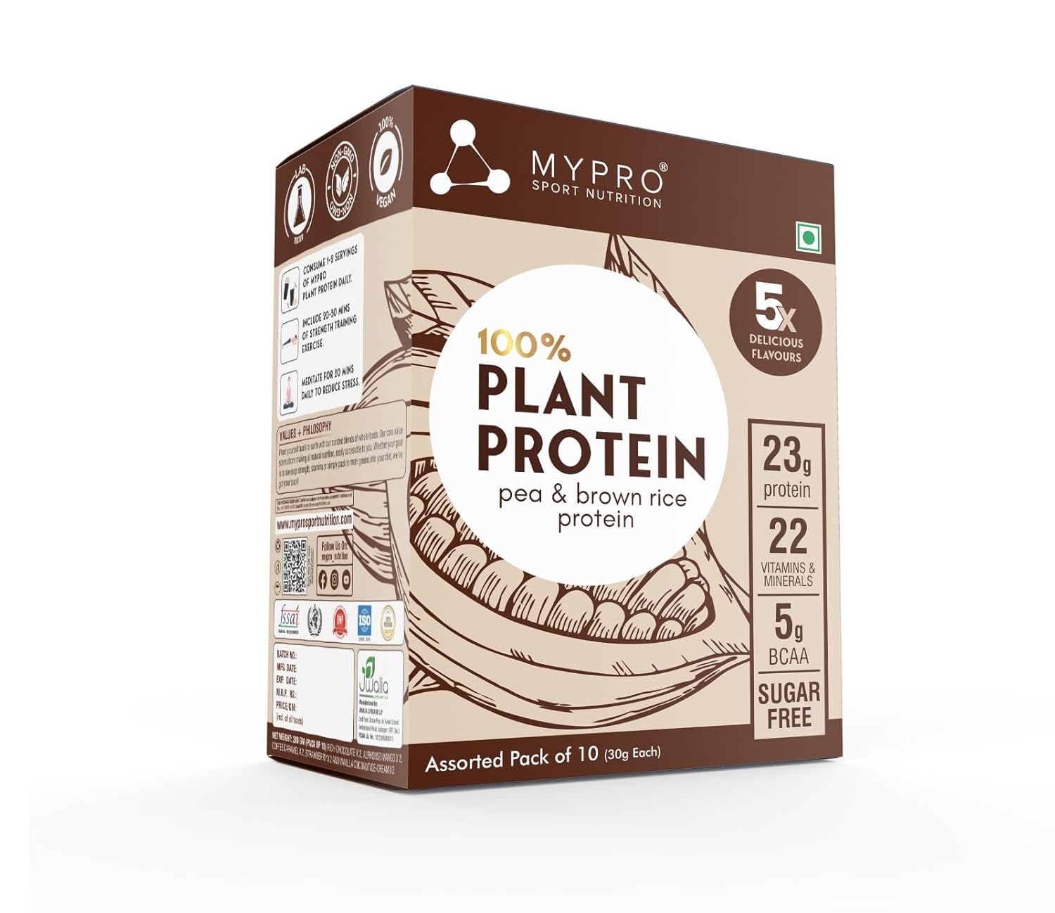 MyPro Game Nutrition Plant Protein Powder Power Protein Isolate and Brown Rice Vegetarian Protein Powder-Pack 10, Travel Pack 30 G- Each- Chocolate Taste MyPro Game Nutrition Plant Protein Powder Power Protein Isolate and Brown Rice Vegetarian Protein Powder-Pack 10, Travel Pack 30 G- Each- Chocolate Taste
