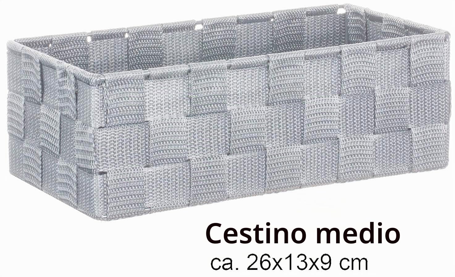 Brandsseller Zestaw 4 Skrzynek Rattanowych Metalowych 28x28x10 cm Szary Jasny