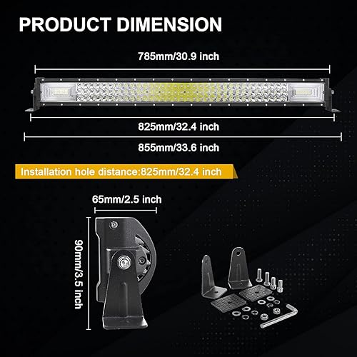 Miniatura 10 de SKYWORLD 52 pulgadas 675 W triple fila LED barra de luz delgada spot inundación Combo haz de trabajo conducción niebla lámpara barco iluminación con