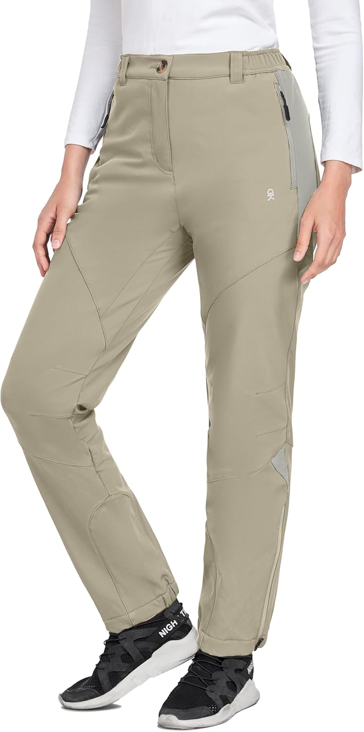 Little Donkey Andy Women's Fleece Lined Waterproof Softshell Pants Hiking Ski Snowboarding Pants