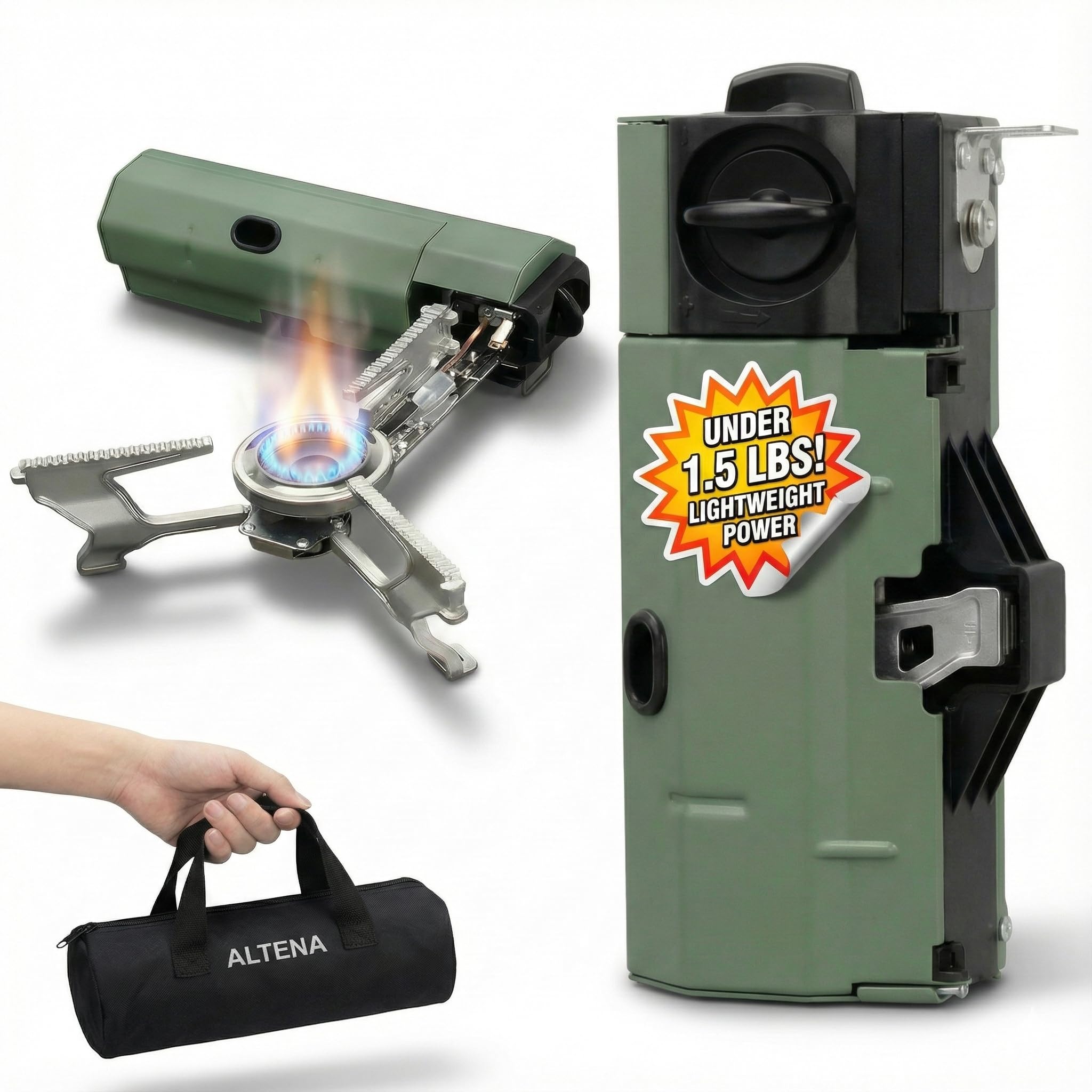 Portable Gas Stove - Reliable Gas Burners for Cooking - Outdoor Gas Stove, Indoor Gas Stove - Versatile Camping Stove - Safe Gas Cooking Burner - Gas Stove by Altena-image-4