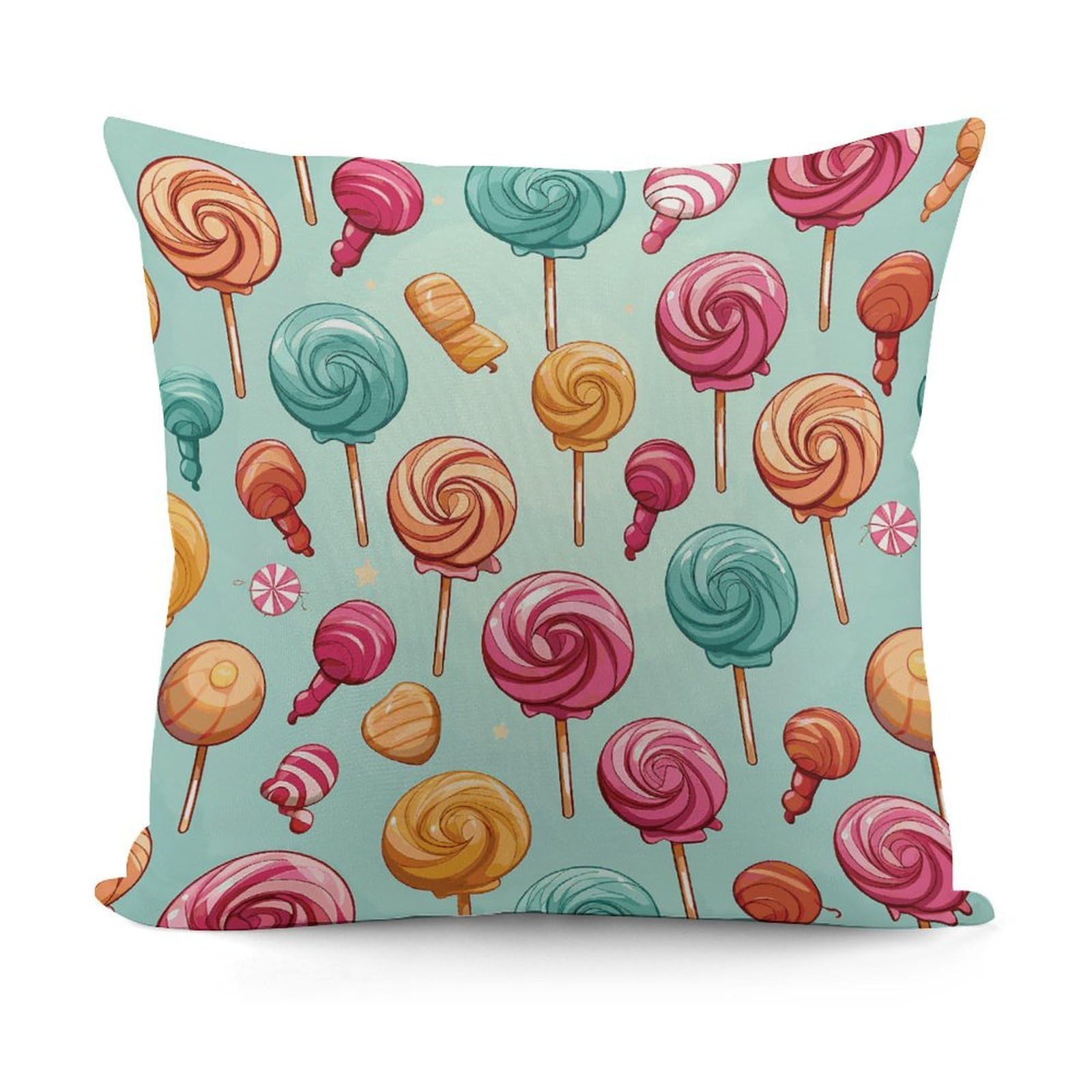 JTREHY Candy Pillow Covers Decorative Throw Pillow Covers Soft Decor Couch Cushion Case Modern Square Pillow Cases Summer Pillow Cover for Sofa Living Room 18x18 in