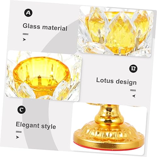 Miniatura 2 de Candelabro de loto de cristal, decoración de terrario, vela de pilar, decoración de vidrio, portavelas votivo, portavelas zen, candelabro decorativo