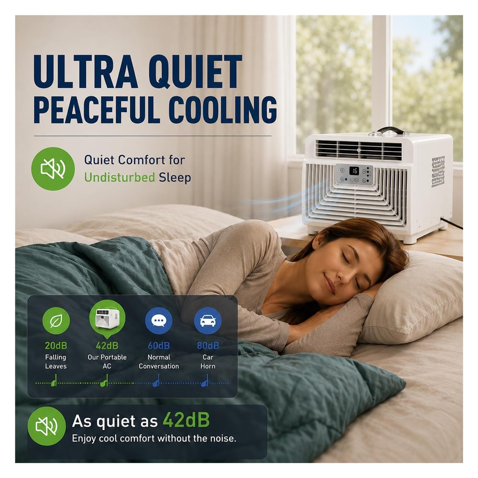 Aire Acondicionado Portátil Para Camping de 3400 Btu, Unidad de Aire Acondicionado Pequeña y Silenciosa 4 en 1 con 300 W de Baja Potencia, Aire Acondicionado Sin Ventanas Para Tienda de Campaña, Rv