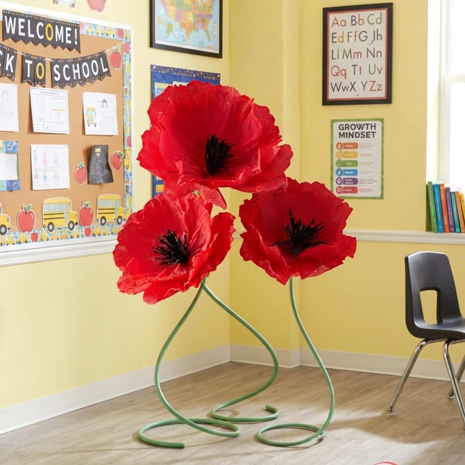 Amazon.com: Maysing 3 Pcs 5ft Giant Red Poppy Flower Back to
