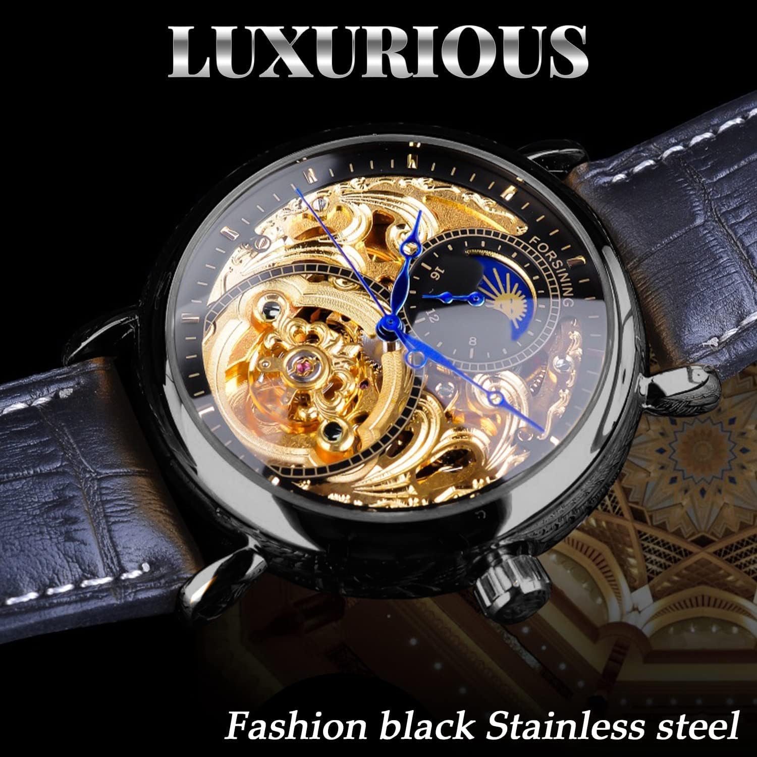 FORSINING watch with water splash effect