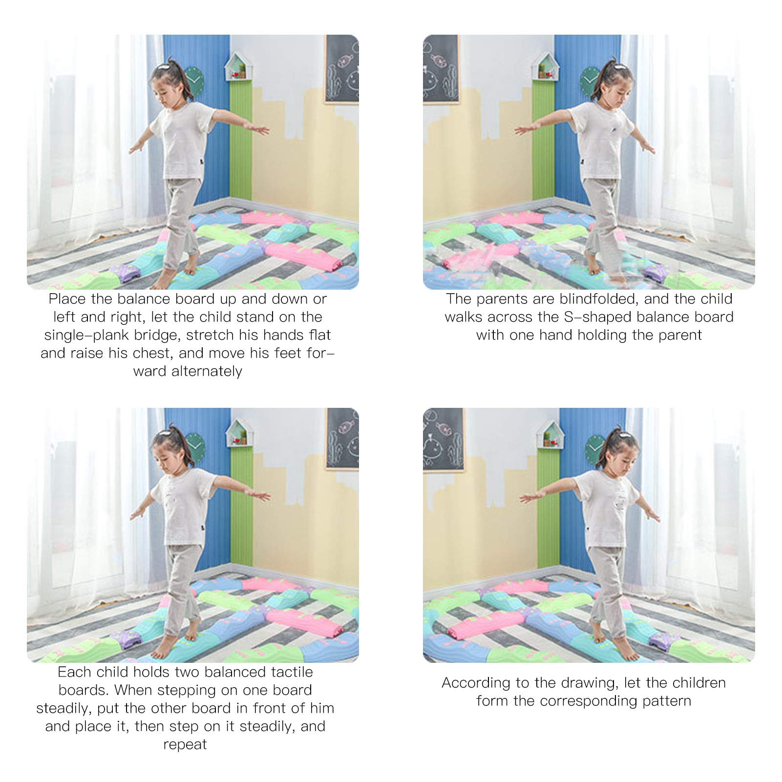Changor Juego de Piedras de Equilibrio para Niños con Almohadillas Antideslizantes para Entrenamiento de Equilibrio, Actividades Divertidas de Juego, Diseño de Plástico, 8 Piezas