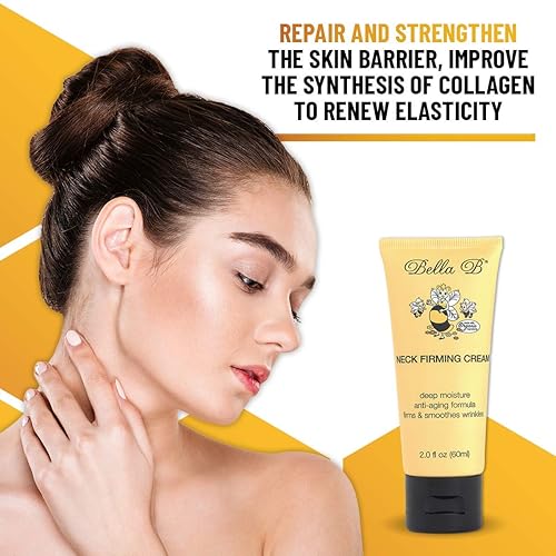 Miniatura 6 de Bella B Crema reafirmante para el cuello de 2.0 onzas, crema para el cuello, crema antiarrugas para mujeres, crema para tensar la piel, reparación
