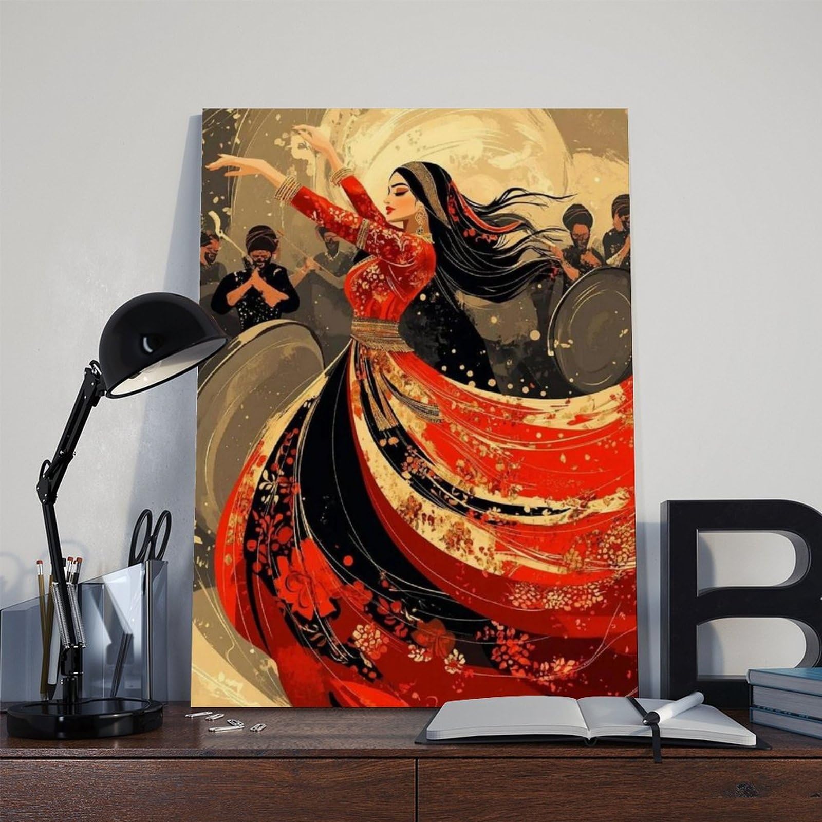 Stampa artistica da danza, poster su tela tradizionale per festival culturali, decorazione per camera da letto, ufficio, stanza, regalo, 40,6 cm di lunghezza x 61 cm di larghezza