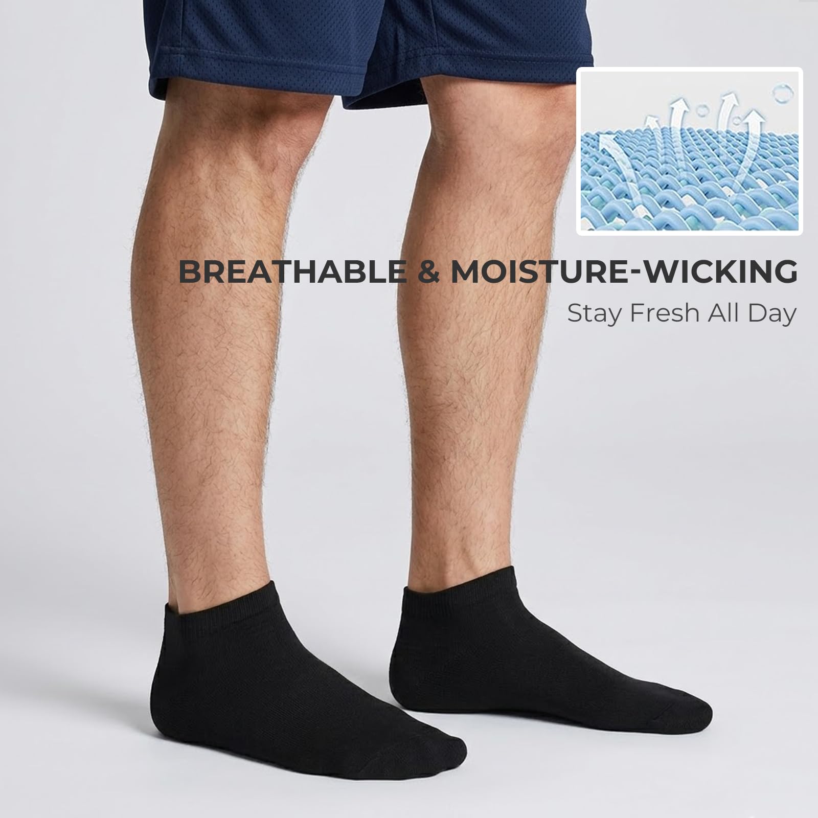 Calcetines Tobilleros de Algodón Peinado Suave Transpirables para Hombre y Mujer