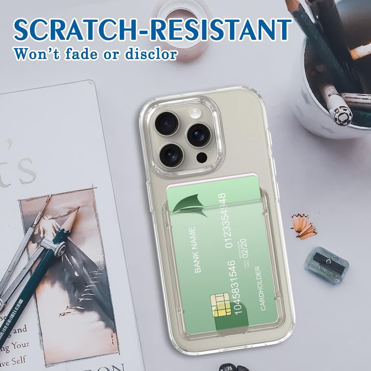 Petocase for iPhone 15 Pro Max Wallet Case Card Holder Slot Slim Fit Flexible TPU Gel Rubber Soft Skin Silicone Protective Phone Case Cover for Apple iPhone 15 Pro Max 6.7 inch Crystal Clear - Image 7