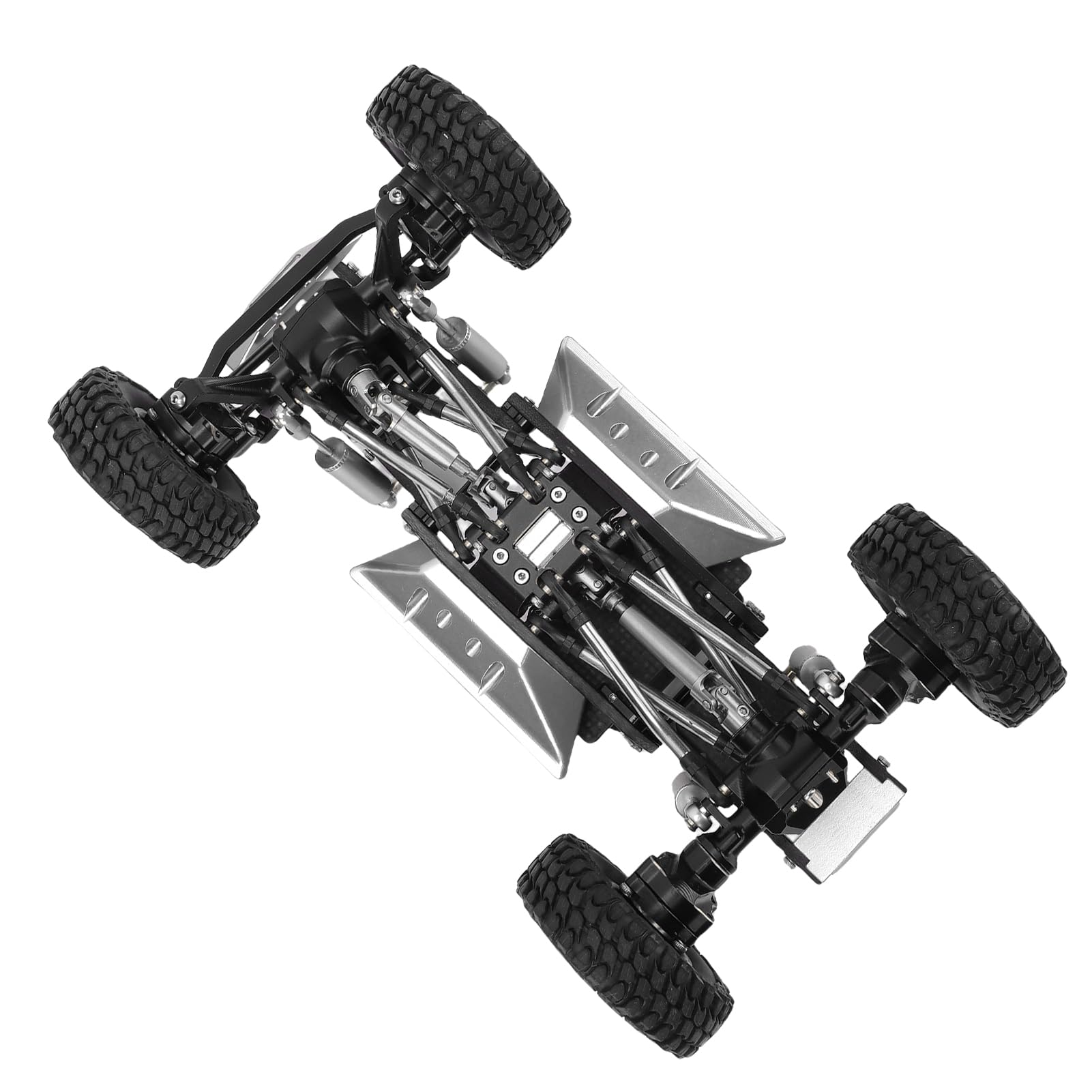 BRRNOO Chasis de Fibra de Carbono para 18 1 18 RC Crawler, Ligero (Plata