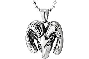 COOLSTEELANDBEYOND Rams Necklace: Strength and Power Embodied