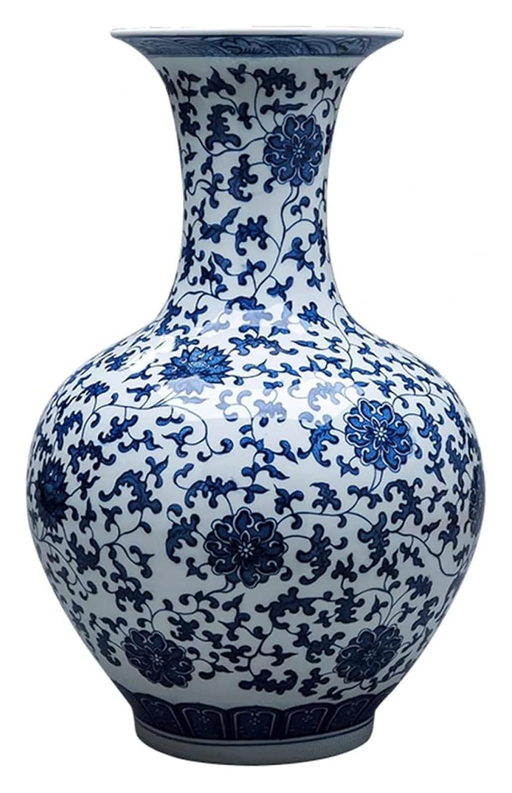 asdchZen Vase Vases For Centerpieces Ceramic Vase 22 Inch Large Blue And White Porcelain Flower Vase Chinese Retro Hand-Painted Rough Pottery Vases Bedroom Living Room Decor Ornament V,Grey Wolf