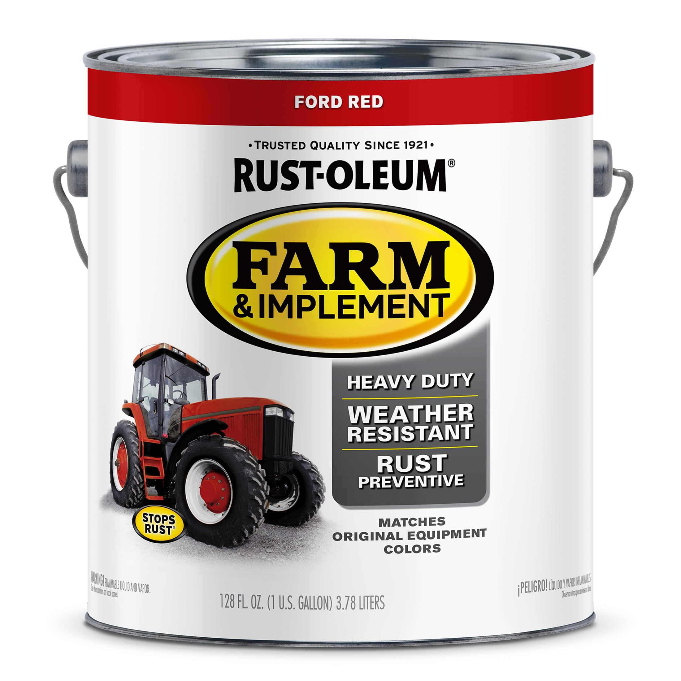 Rust-Oleum 280177 Farm &amp; Implement Enamel Paint, Gallon, Ford Red