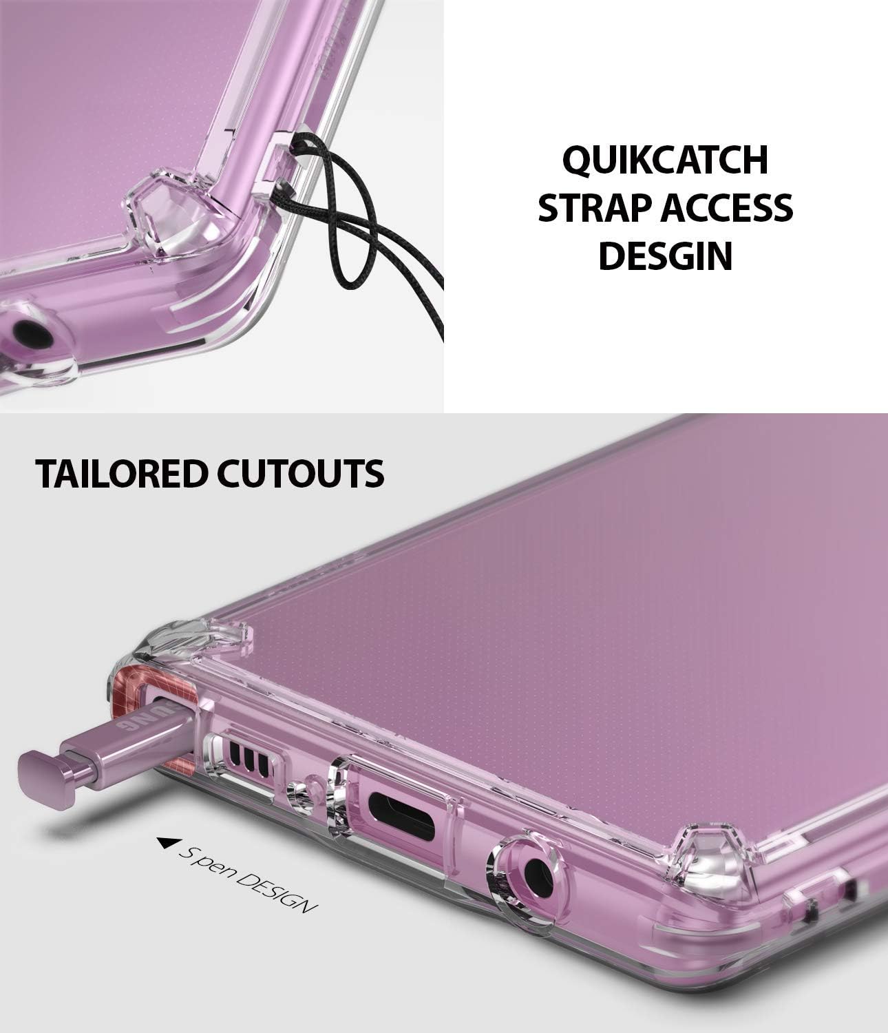 Ringke Fusion Compatible with Galaxy Note 9 Case, Clear Back Soft Shockproof TPU Bumper Phone Cover - Clear