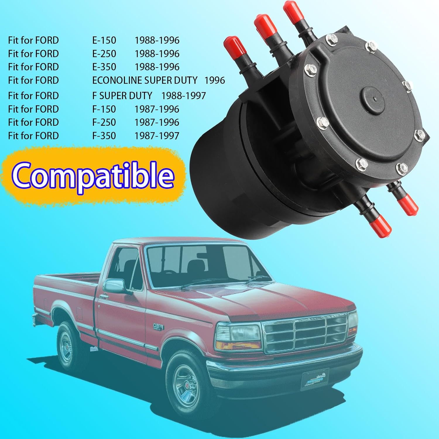 F1UZ-9B263-B Fuel Tank Selector Valve Assembly for 1988-1997 Ford F150 F250 F350, for E150 E250 E350, Replace F1UZ9B263B 911-000