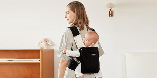 Miniatura 5 de Bebamour Portabebés suave para todas las posiciones, portabebés ajustable con 3 almohadillas de dentición y capucha (gris)