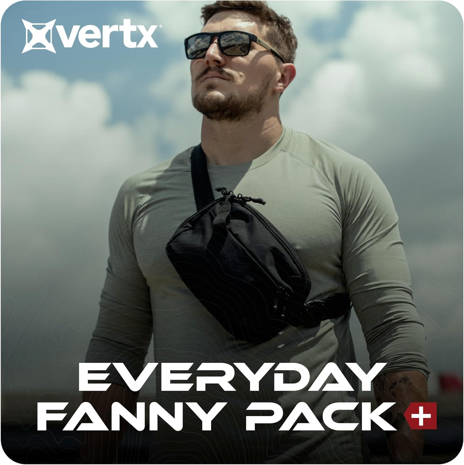 Vertx Everyday Tactical Fanny Pack + - 100% Nylon Fanny Pack for Men and Women with CCW-Ready Design and Rapid Access Tab - Wolf Grey - 2L