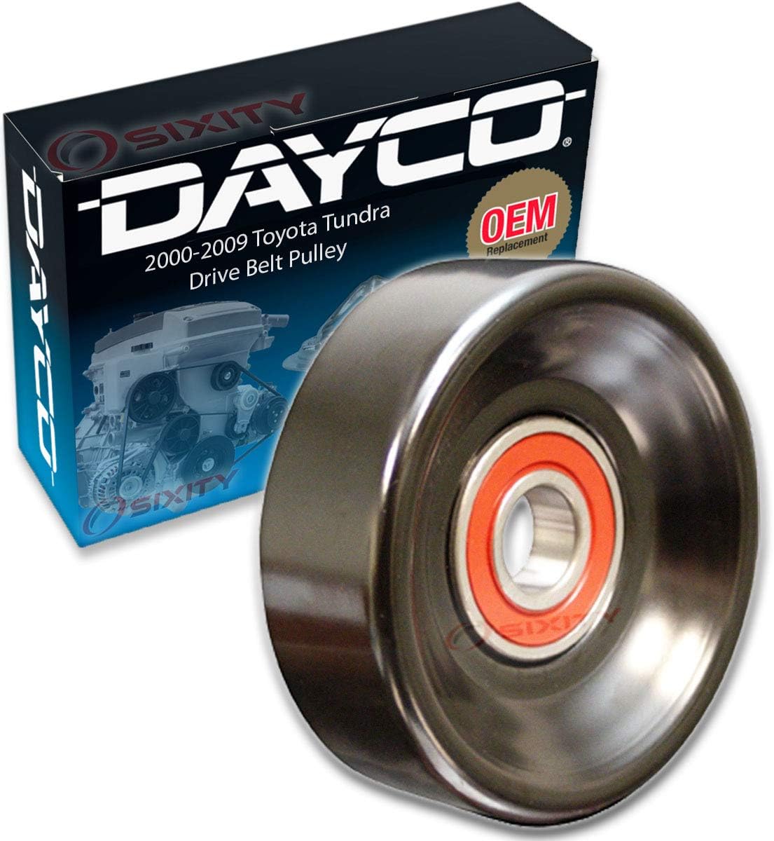 Dayco Drive Belt Tensioner Pulley compatible with Toyota Tundra 4.7L V8 2000-2009