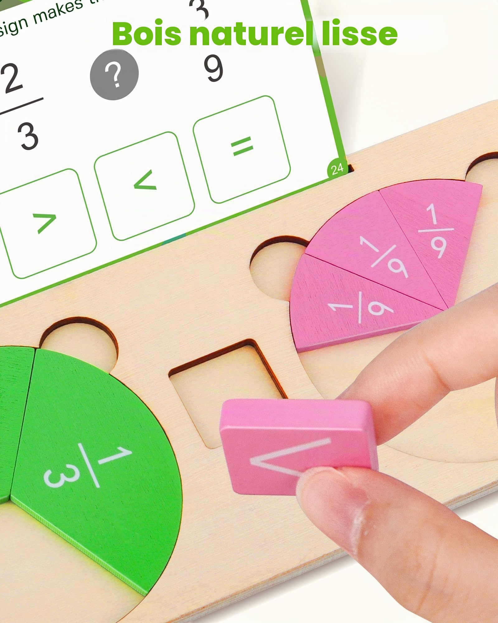 D-FantiX Jouets d'apprentissage fraction en bois