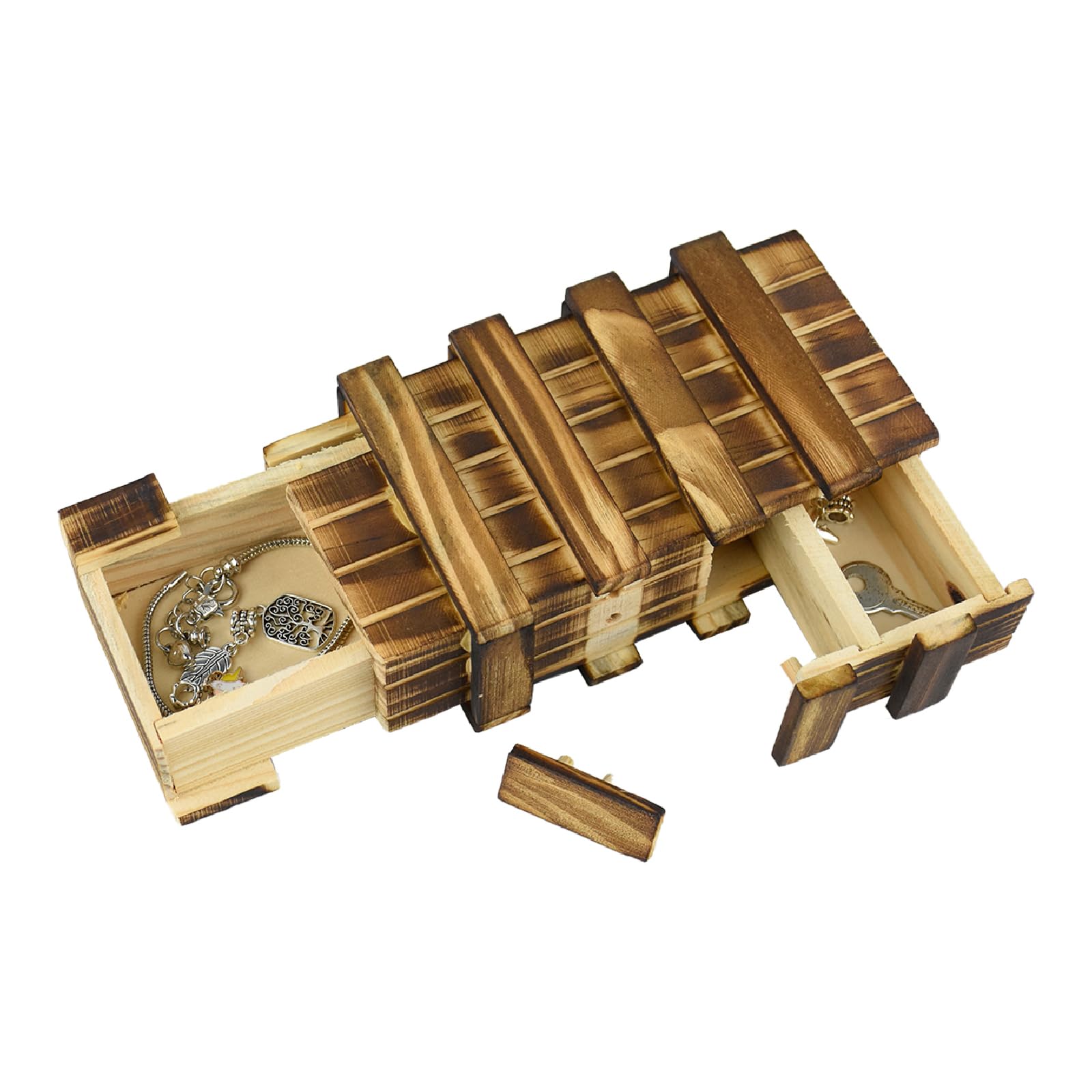 Caja Secreta Rompecabezas Madera, Caja Mágica Rompecabezas de Madera con 2 Compartimentos, Juegos de Logica Inteligencia, Caja Secreta Puzzles para Adultos Niños