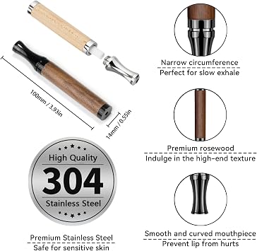 Prominent Flavored Air Device to Replace Bad Habit with 9 pcs Refillable Mint Pods, Habit Support Device for Stress Relief Sensory Fidget for Adults (Rosewood)